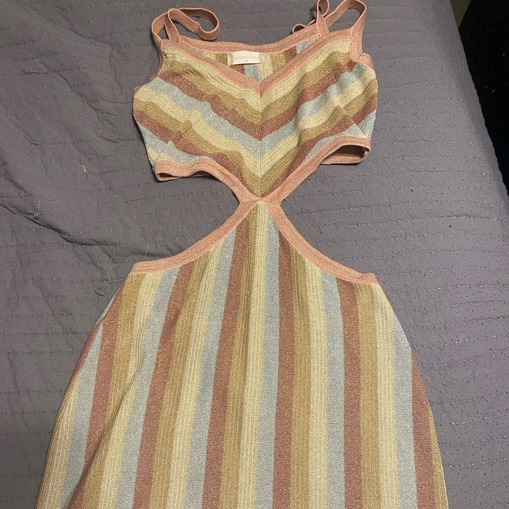 Multi colored cutout midi dress